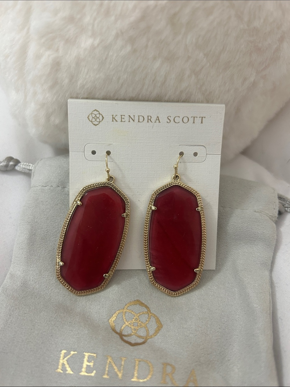 Kendra Scott Danielle Statement Earrings | Gold & Cardinal Red